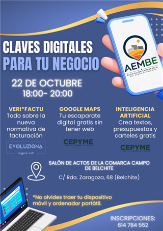 AEMBE organiza, con la participación de CEPYME Aragón, la jornada ‘Claves digitales para tu negocio’