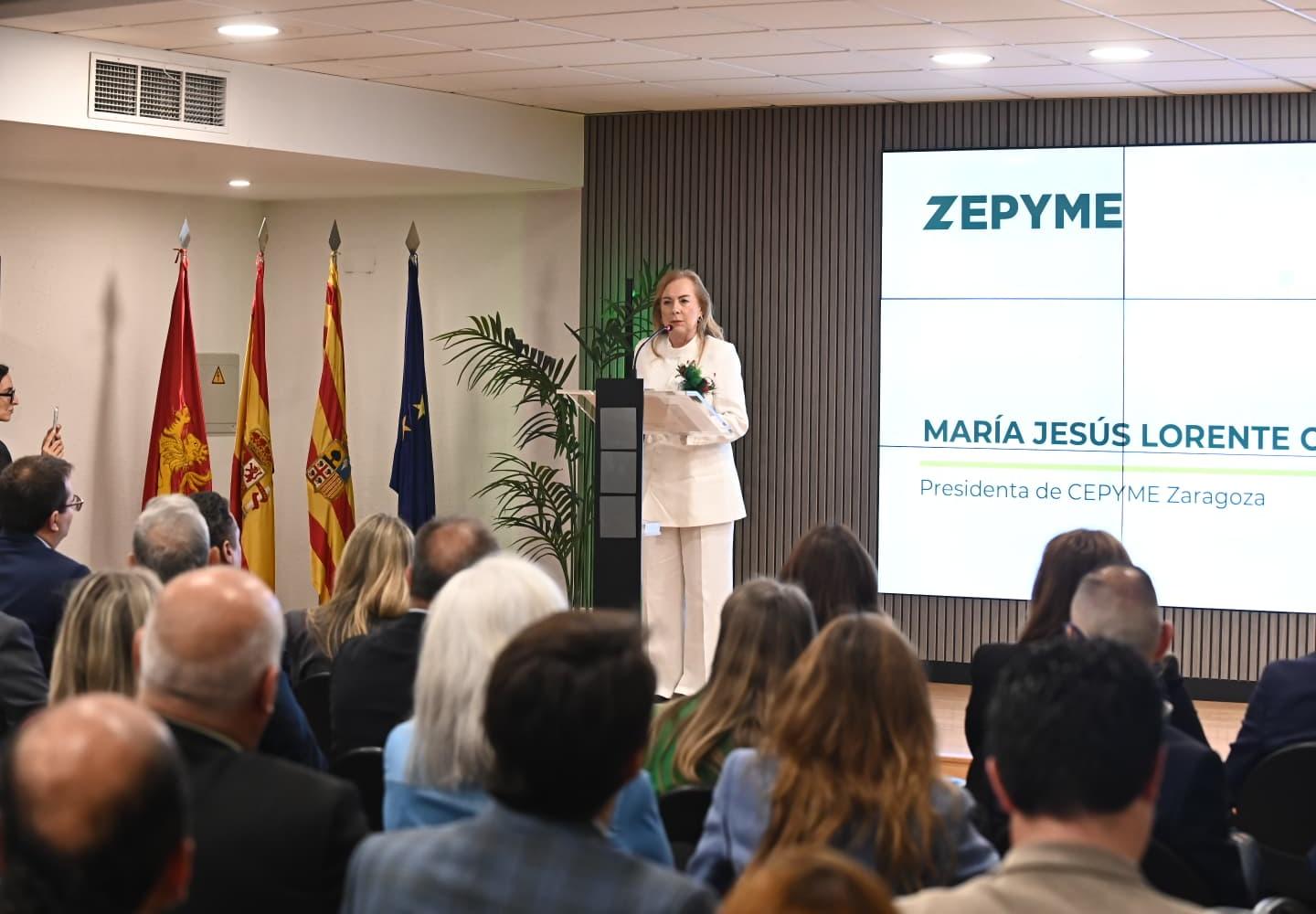 Mar&iacute;a Jes&uacute;s Lorente Ozc&aacute;riz durante el acto institucional de ZEPYME Zaragoza